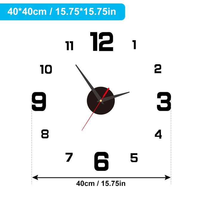DIY Wall Clock With Number Stickers - 40cm
