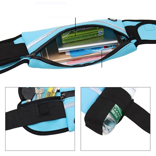 Running Belt Waist Bag Sports Fanny Pack with Water Bottle Holder Phone