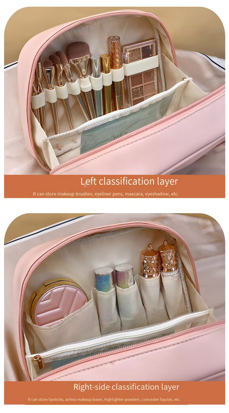 Large-capacity Makeup Box Waterproof PU Leather Toiletry Bag Girls' Handbag for Daily Travel Bag Multi-style