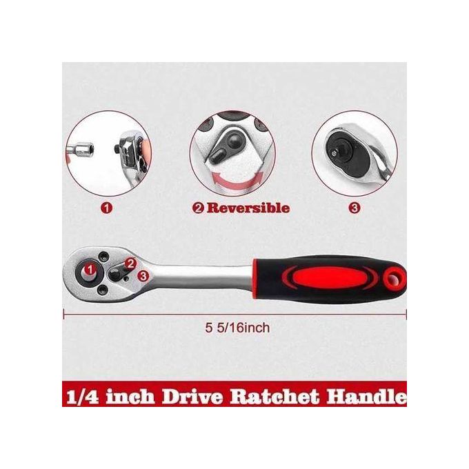 46 Pieces 1/4 Inch Drive Socket Ratchet Wrench Set