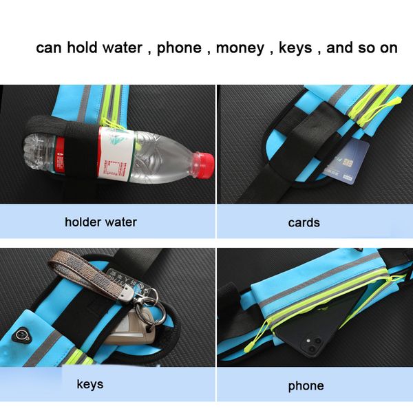 Running Belt Waist Bag Sports Fanny Pack with Water Bottle Holder Phone