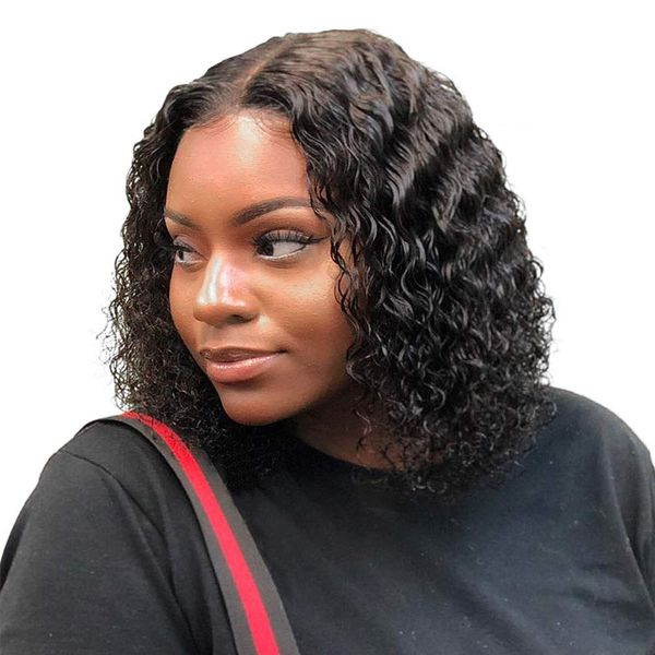 Waterwave Full Frontal Short Brazilian Human Hair Wig - 8inch
