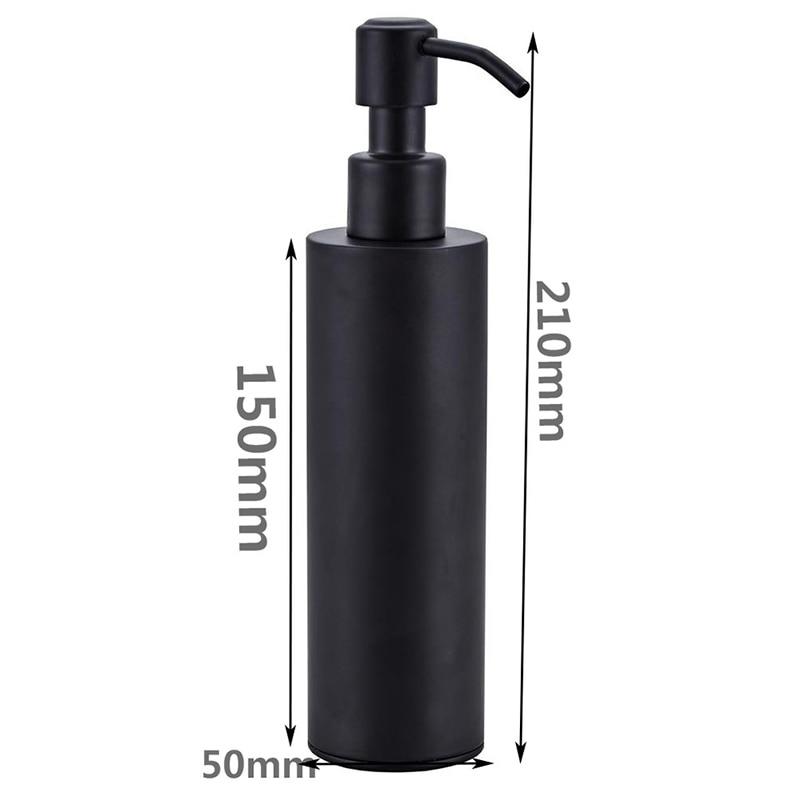 200ml Stainless Steel Soap Dispenser Round Pump Coated Black
