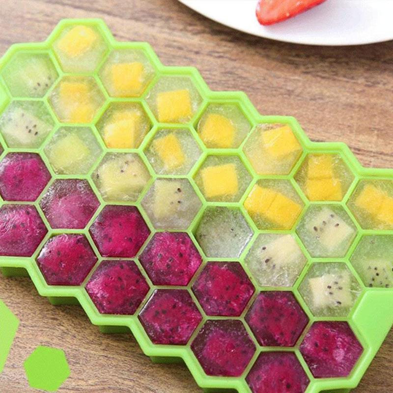 Elastic Honey Slice Shaped Ice Trays BPA Free Silicone Ice Molds