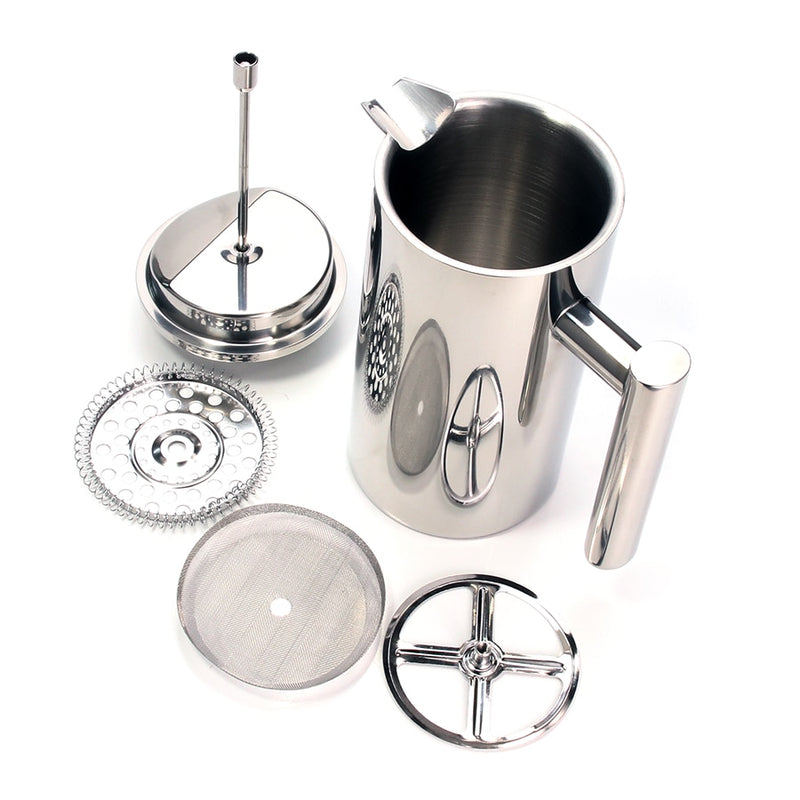 French Press Cafe Tea maker Stainless steel coffee pot, double vacuum
