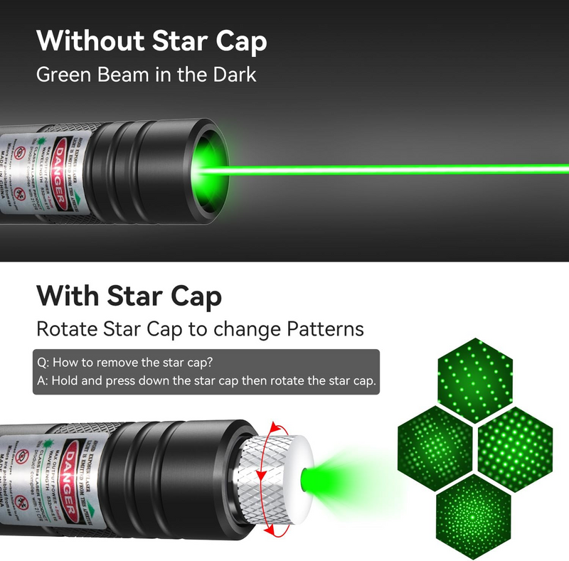 Rechargeable Laser Pointer Long Range with Star Cap for TV/LED