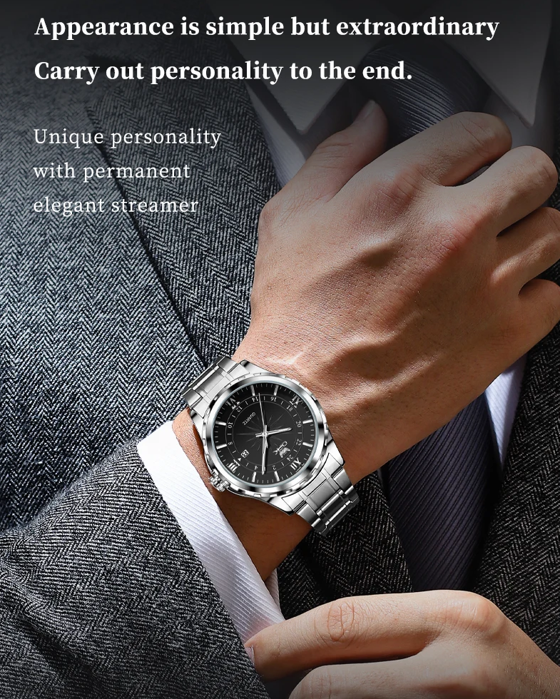 Quartz Watch Men Comfortable Strap Waterproof Fashion Dress Wristwatch Man