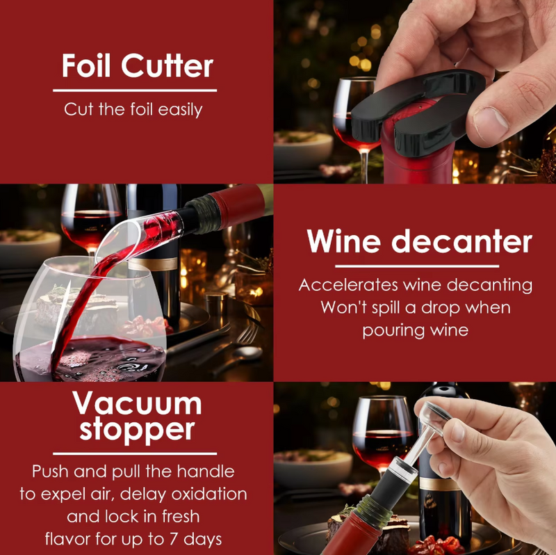 Rechargeable Electric Corkscrew Wine Opener 5 in 1 Electric