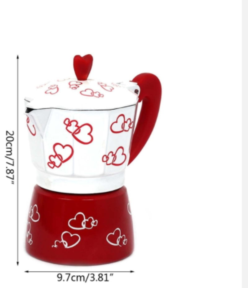 300 ml Red Heart Coffee maker Chest Alloy Aluminum