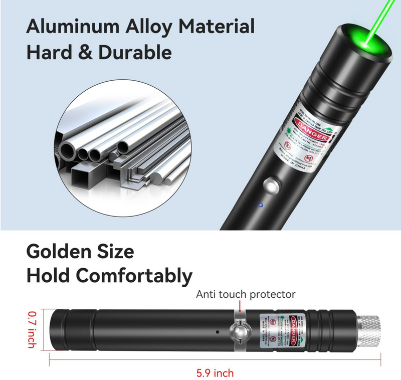 Rechargeable Laser Pointer Long Range with Star Cap for TV/LED