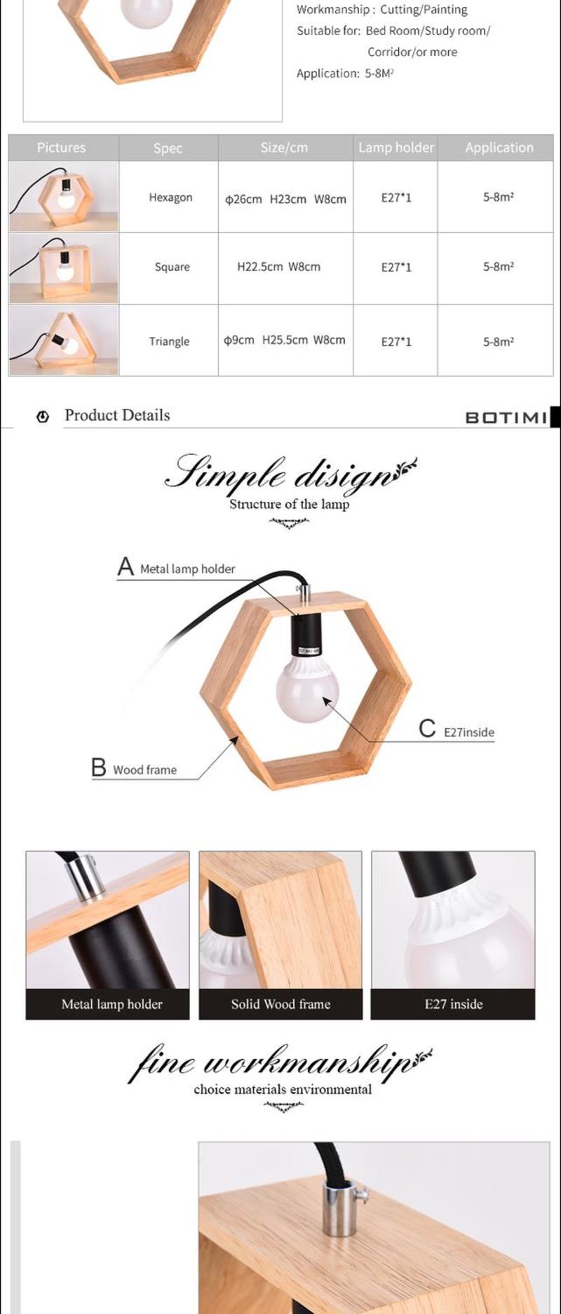 Creative Table Wooden Lamps