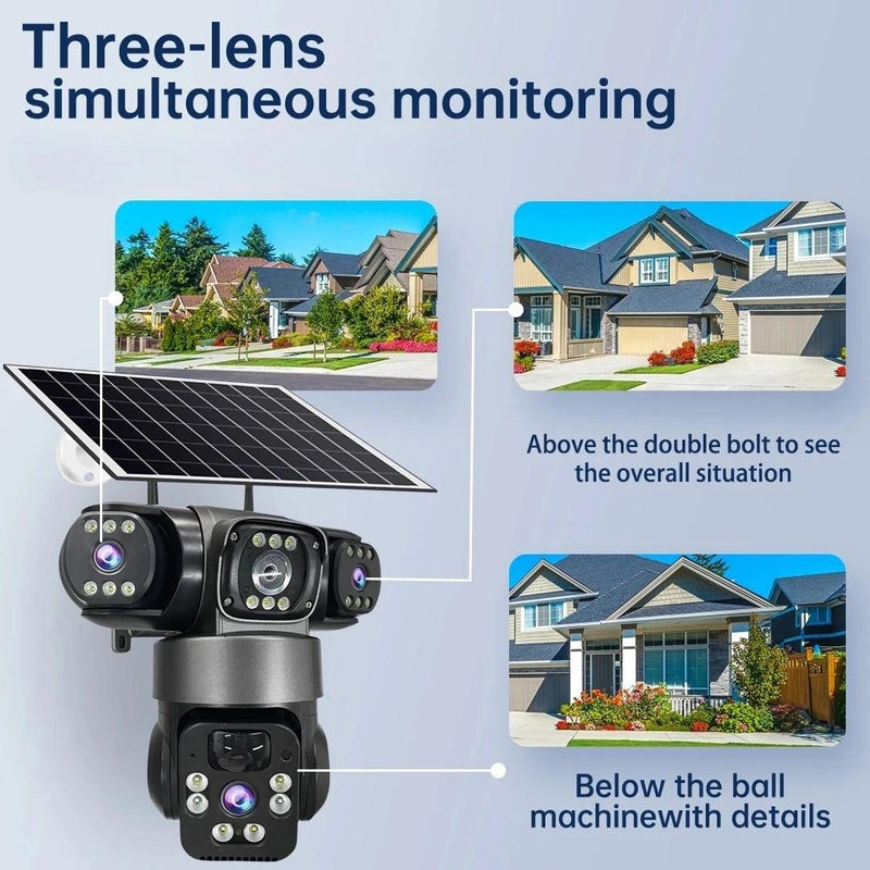 9MP Solar Security Camera Outdoor 4G/Wifi Human Detect Cameras Night Vision