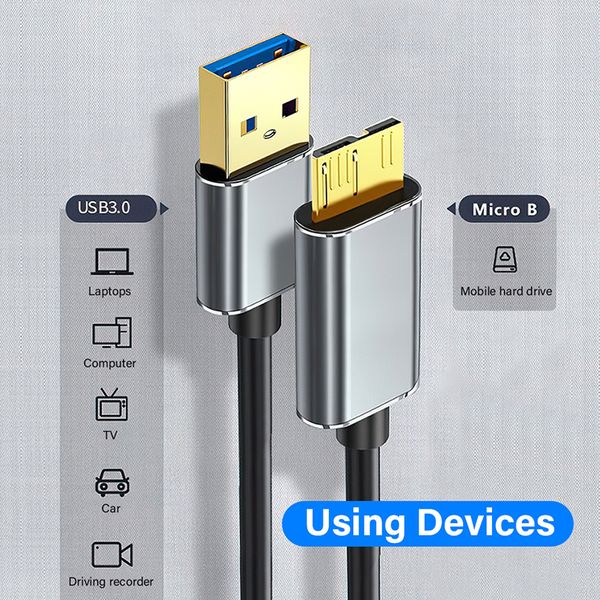 USB 3.0 to Micro B Cable Hard Disk Data Transfer Fast Charger Cord