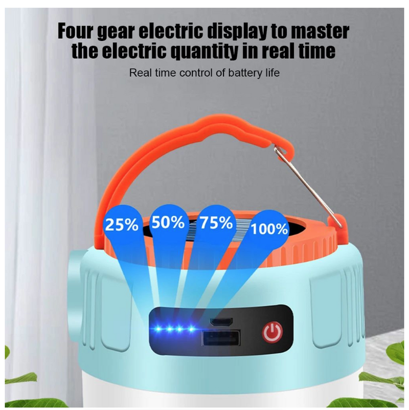 Solar Light Portable Hanging LED Camping Lamp Outdoor Lantern