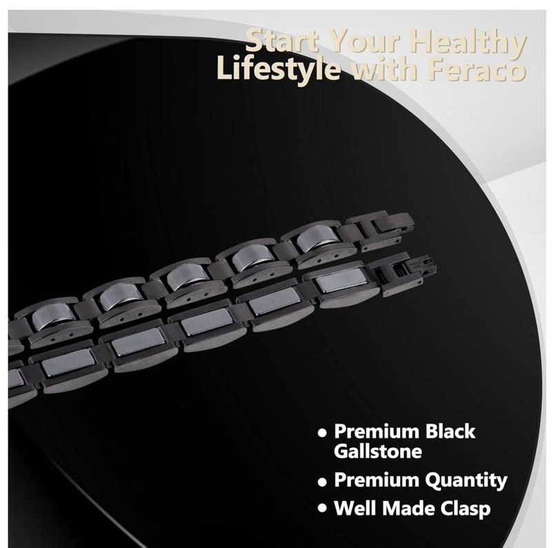 IPSTYLE Men Power Wristband Titanium Steel Hematite Magnetic Bracelets