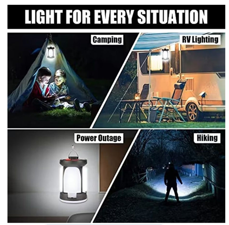 Outdoor Lighting Portable LED Solar Camping Lights USB Rechargeable