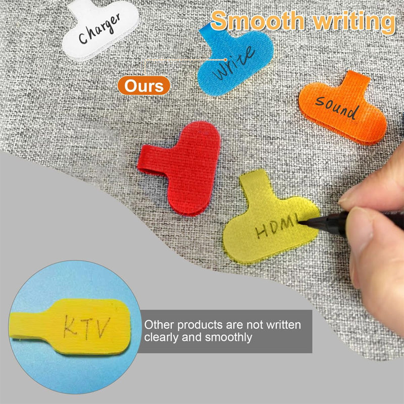 10-Piece Reusable Cable Labels, Write-On Velcro Cord Organizer