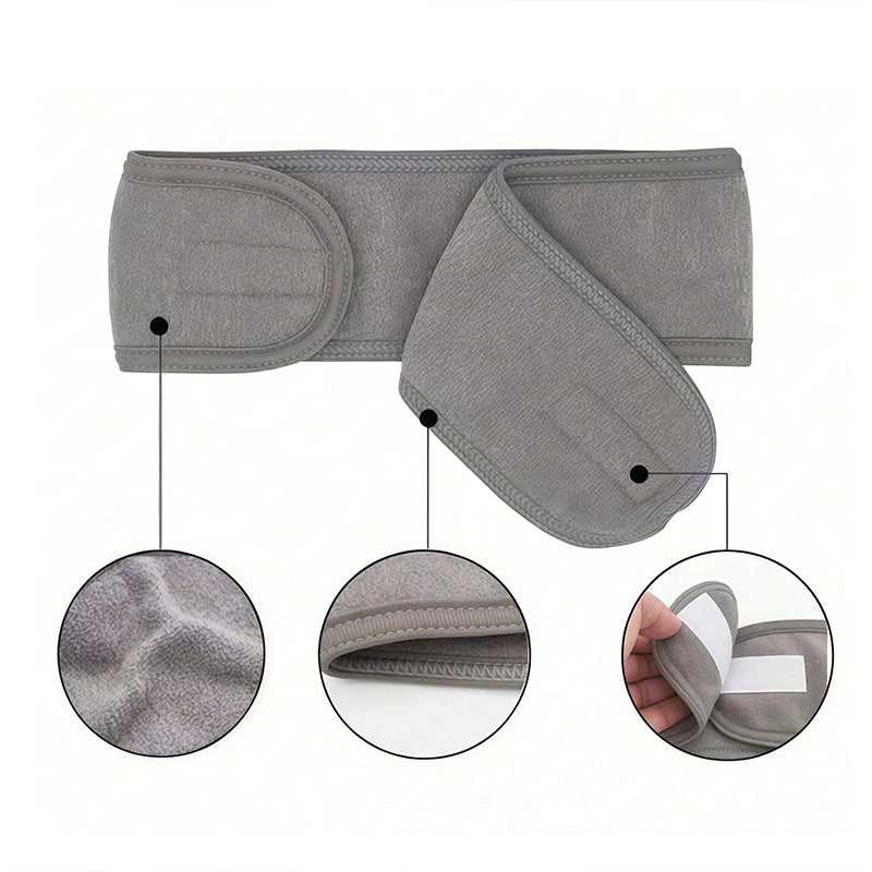 3-Pack Adjustable Sponge Headbands – Non-Slip for Skincare
