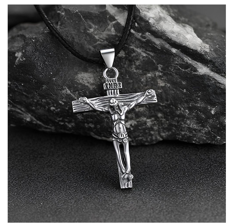 Jesus Cross Pendant Necklaces 2025 Classic Men's Stainless Steel Jewelry
