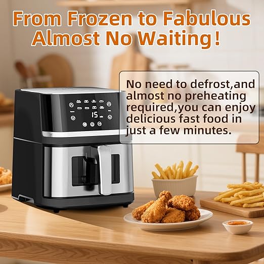 6.5L Large Digital Air Fryer with Window for Kitchen Use,Nonstick