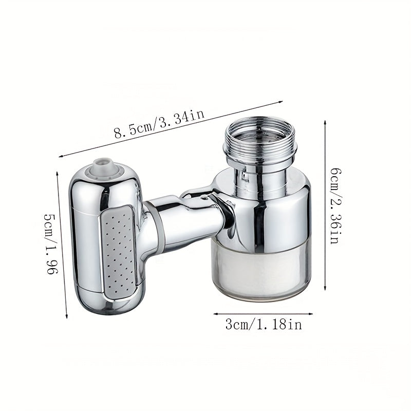 4-Mode Rotating Faucet Sprayer – 360° Swivel Head for Kitchen & Bathroom Taps