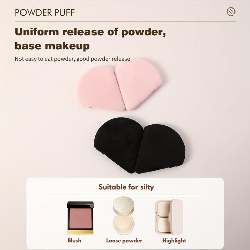10-pack Reusable Triangular Powder Puffs - Soft Plush Sponge, Flocked Powder Puffs for Face Powder Makeup