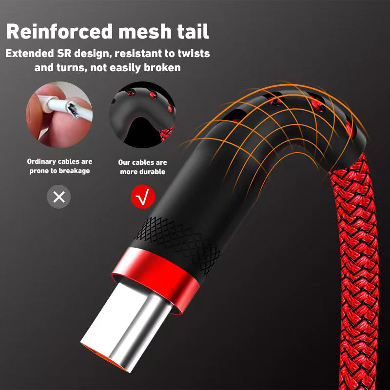 3m Cable Extended USB TYPE-C Micro Lightning Cable Braided Data Cable