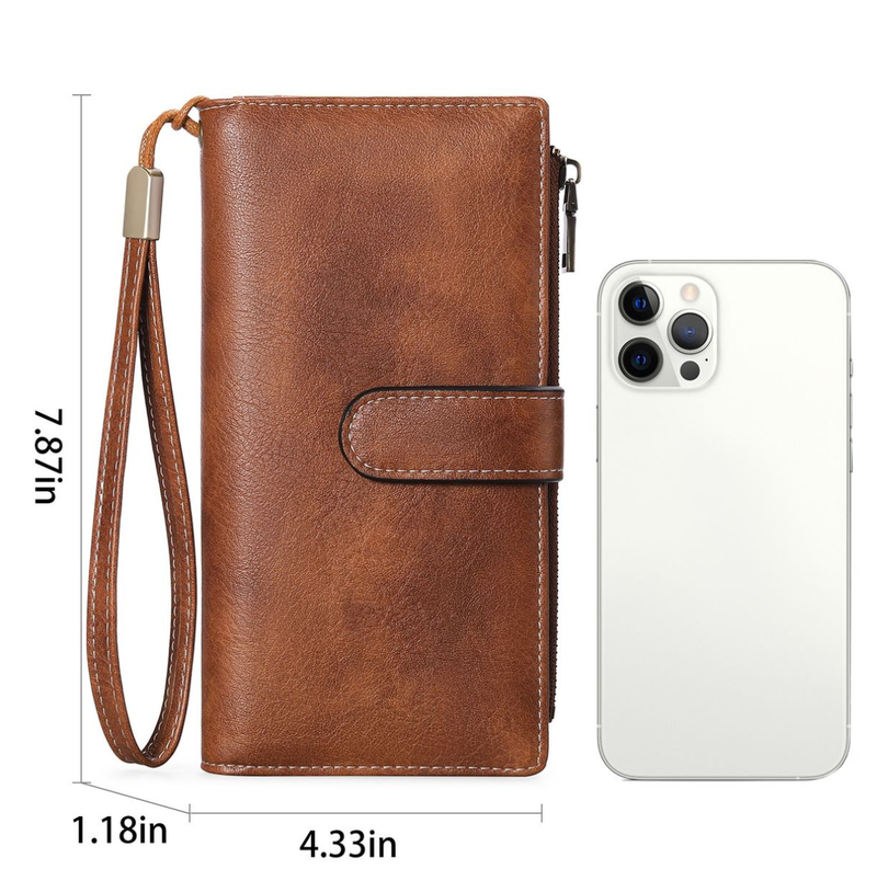 Vintage RFID Leather Wallet for Woman - 3-Fold - IPSTYLE