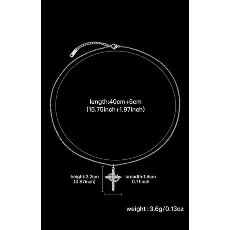 Stainless Steel Cross Rotated Crown Necklace for Woman