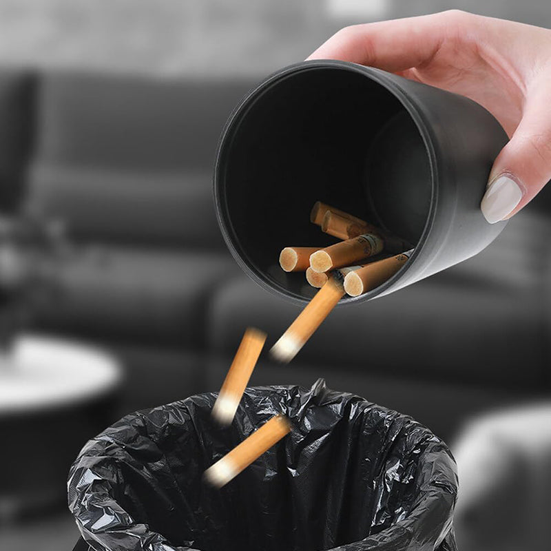 Stainless Steel Windproof Ashtray – Sealed Lid with Water Tray for Odor Control