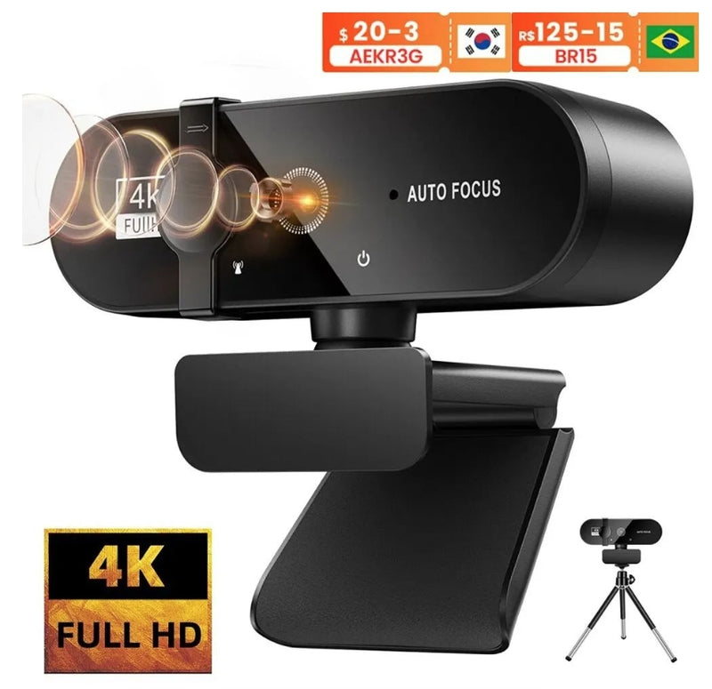 4K Webcam Mini Camera 2K Full HD Webcam with Microphone 30fps USB Web Cam