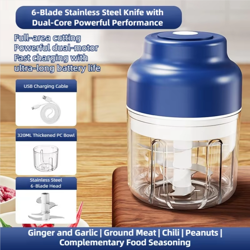 IPSTLE 320ML Electric Garlic Grinder, Vegetable Chopper, Food Processor USB Mini Garlic Grinder