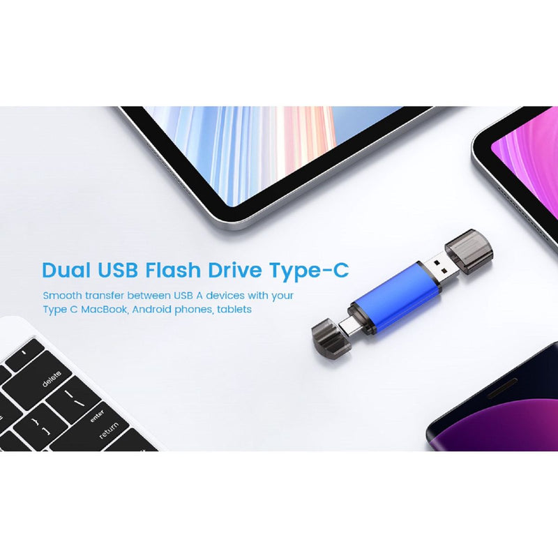64GB USB Flash Drives Type C USB A Connector with OTG Drive Memory Stick