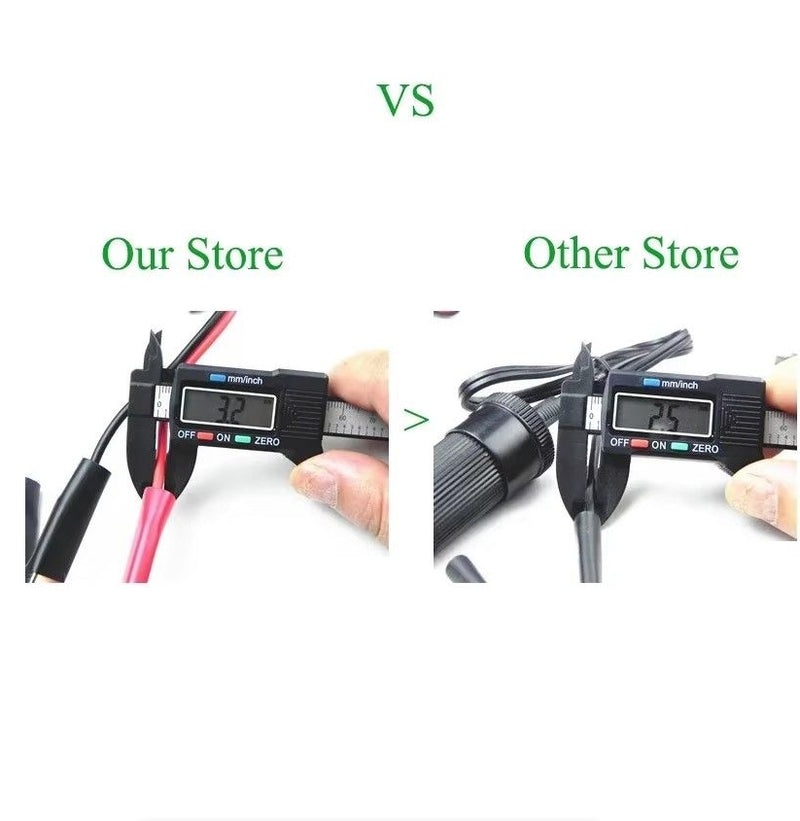Car Battery Clip to Cigarette Lighter Socket High Power Pure Copper Adapter