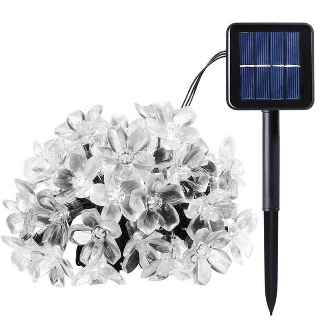 12M 100 LEDs Solar Flower String Lights 8 Modes String Lights For Garden