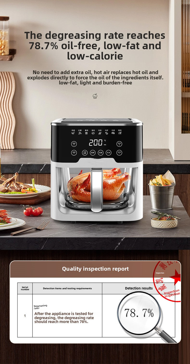 4L Fully Automatic Large-Capacity Air Fryer with Transparent Oven and Microwave Airfryer