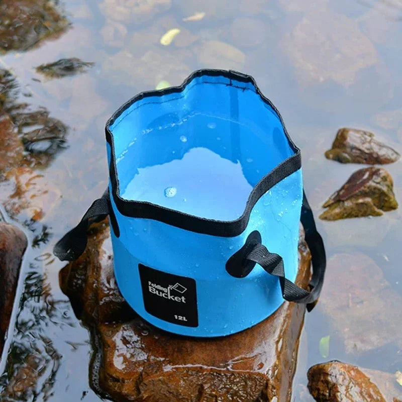 12/20L Portable Folding Bucket, Foldable Fishing Bucket, Camping Water Storage Container Collapsible Outdoor Travel Water Bucket