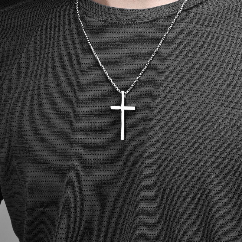 IPSTYLE Christian Choker Fashion Cross Stainless Steel Necklace