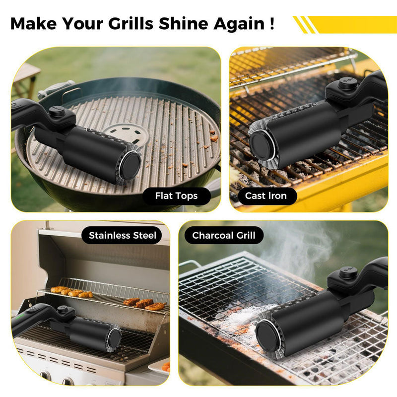 Electric Grill Brush, Cordless Rechargeable Electric BBQ Grill Cleaner