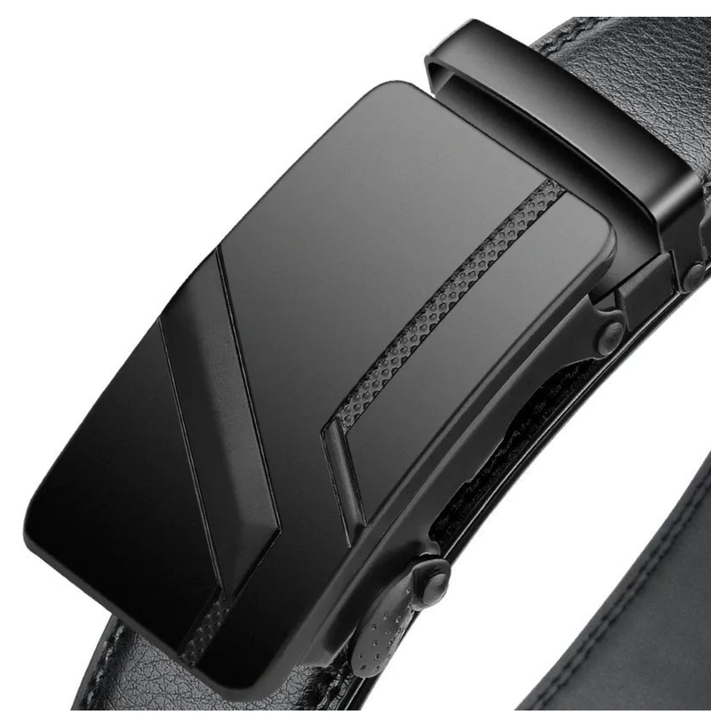 Men's Belt 120cm Luxury Belt, Black Men's Automatic Buckle Jeans Suit Belt