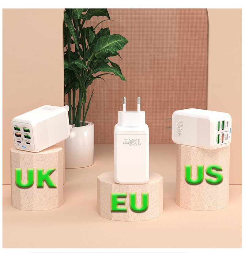 6 Ports Quick Charger Wall Adapter PD QC 3.0 USB C