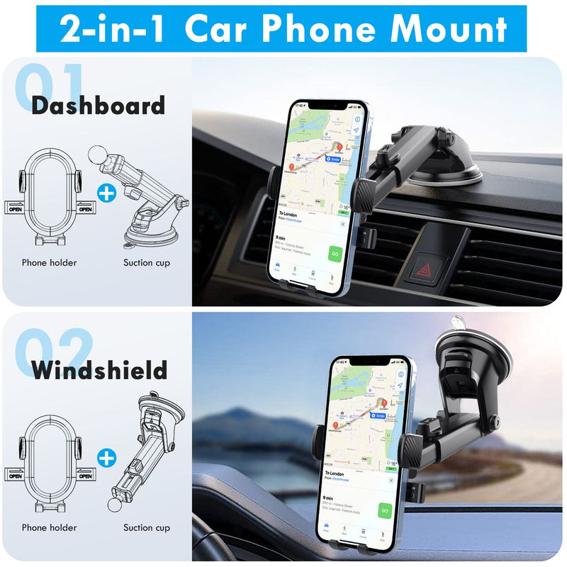Car Phone Holder Mount 360 Rotatable Suction Cup Mobile Automobile Stand