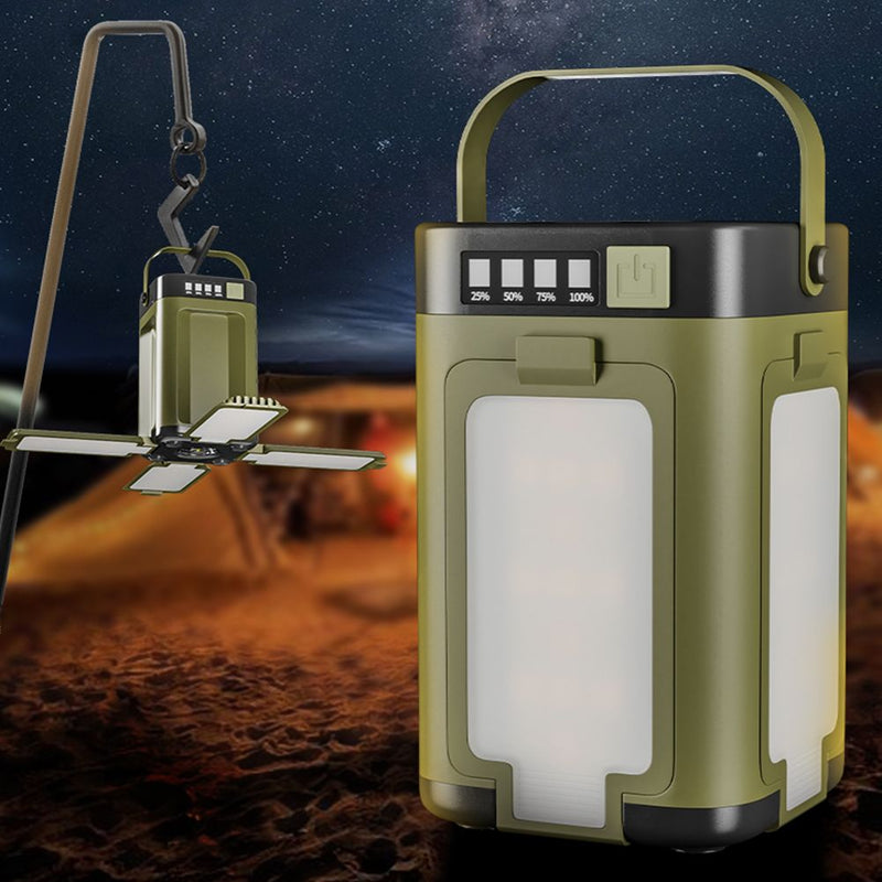 Foldable Camping Light Power Bank Rechargeable Lantern Flashlight LED Tent