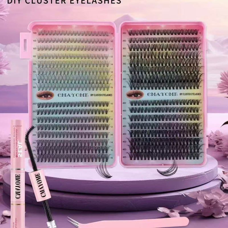 640 Pieces Thick Cluster Eyelash Extensions 10-16mm DIY False Eyelashes Kit 50D/60D/80D/100D Single Eyelashes, Soft Texture, And Easy To Use