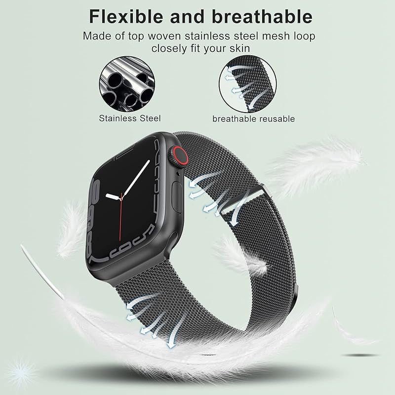 Stainless Steel Band Compatible with Apple Watch 38/40/41/42/44/45/46/49mm