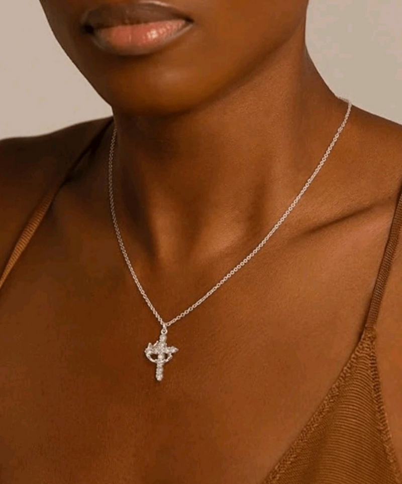 IPSTYLE Crown Pendant Cross Necklace - Popular with Chain