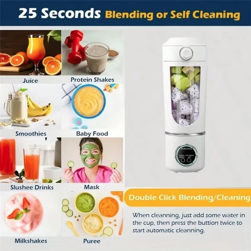 IPSTYLE Portable Juice Maker Blender for Shakes Smoothies 700ML 2 In 1 Blender Bottle Juicer