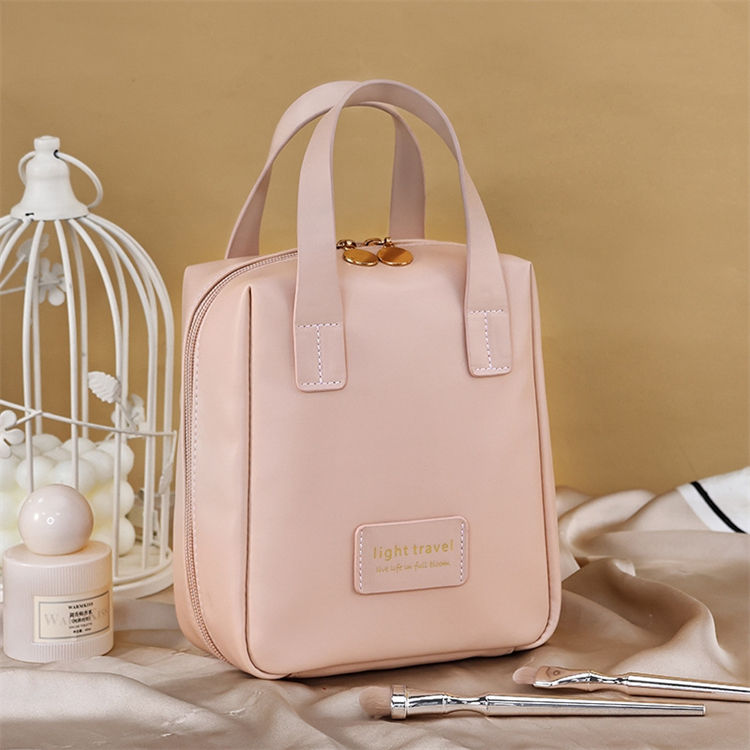 PU Leather Large Capacity Handheld Hard Shell Cosmetics Makeup Bag Travel Portable Toilet Storage Bag