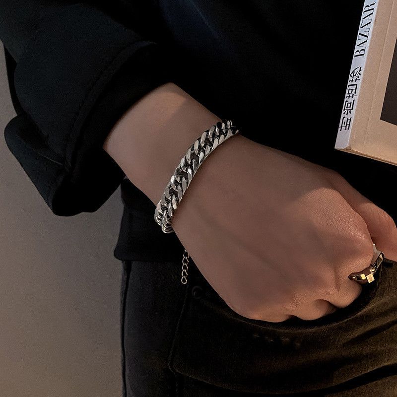 Stainless Steel Bracelet Cuban Chain 5mm Wide Chain Bracelet