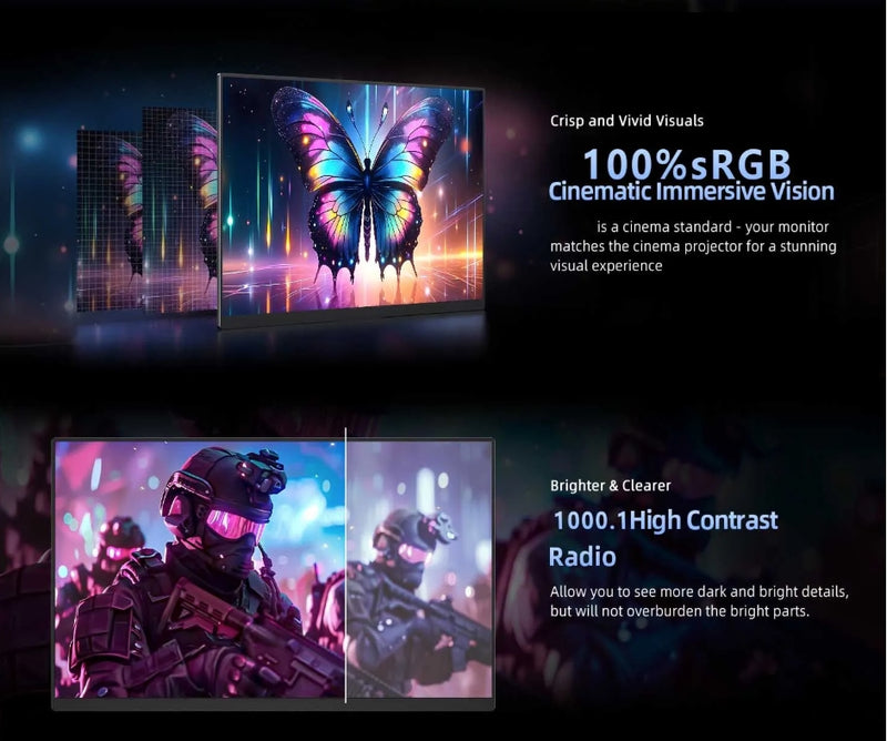 23.8inch Portable Monitor 120Hz RGB 100%